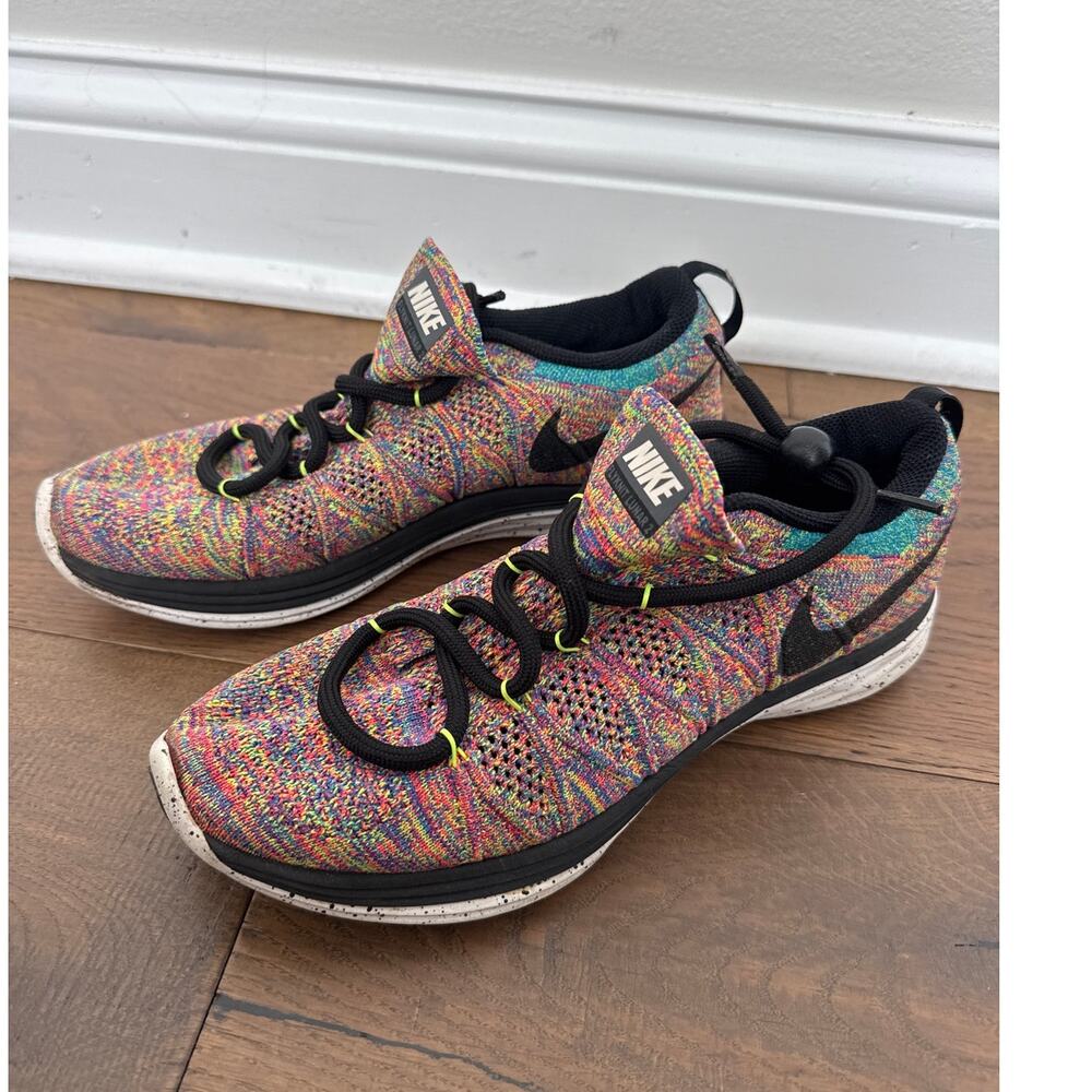 Nike Flyknit Lunar 1+ Low Top Running Sneakers Multicolor Pink Women's Size US 8 - Picture 3 of 8